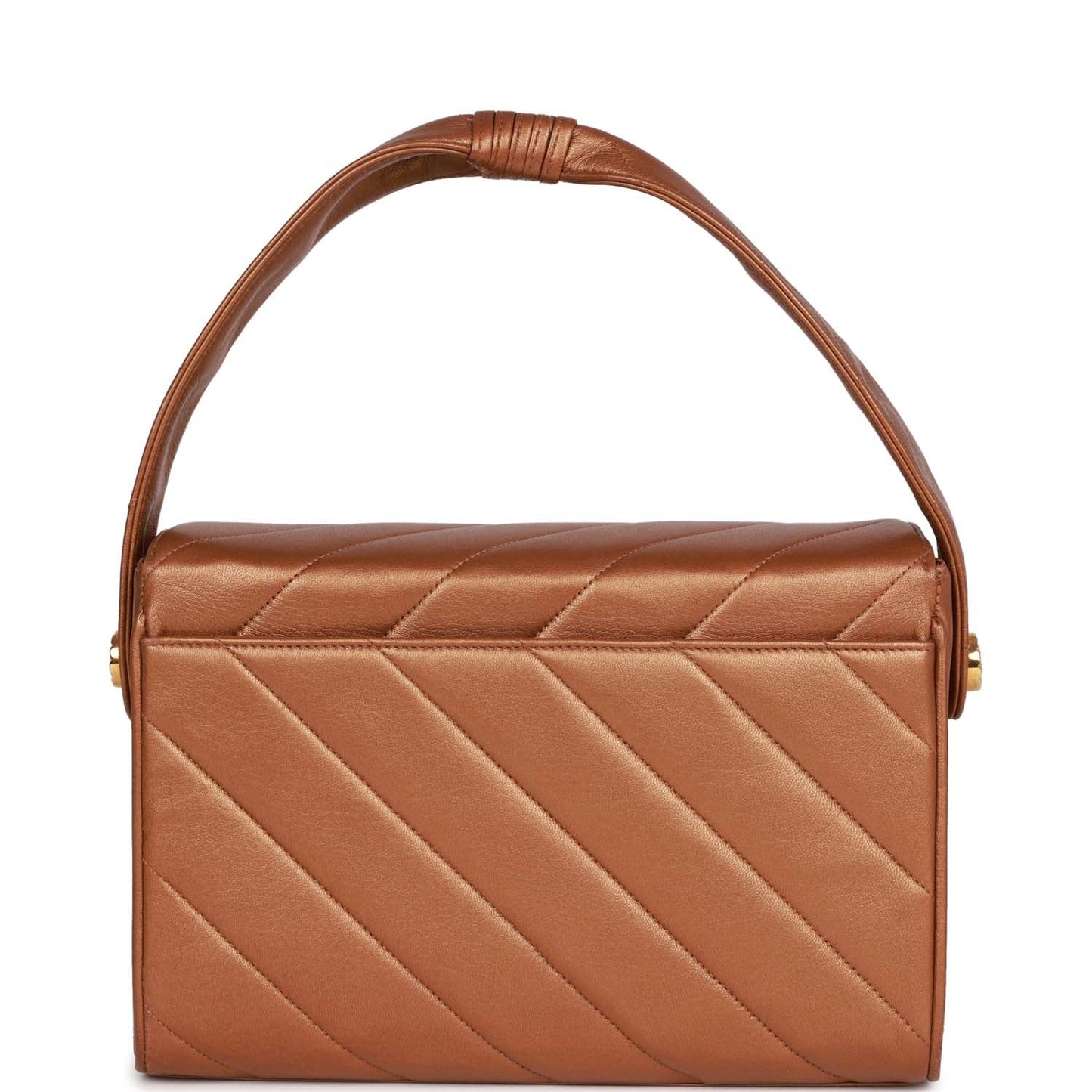 Chanel  Flap Bag Bronze Diagonal Quilted Calfskin Gold Hardware
