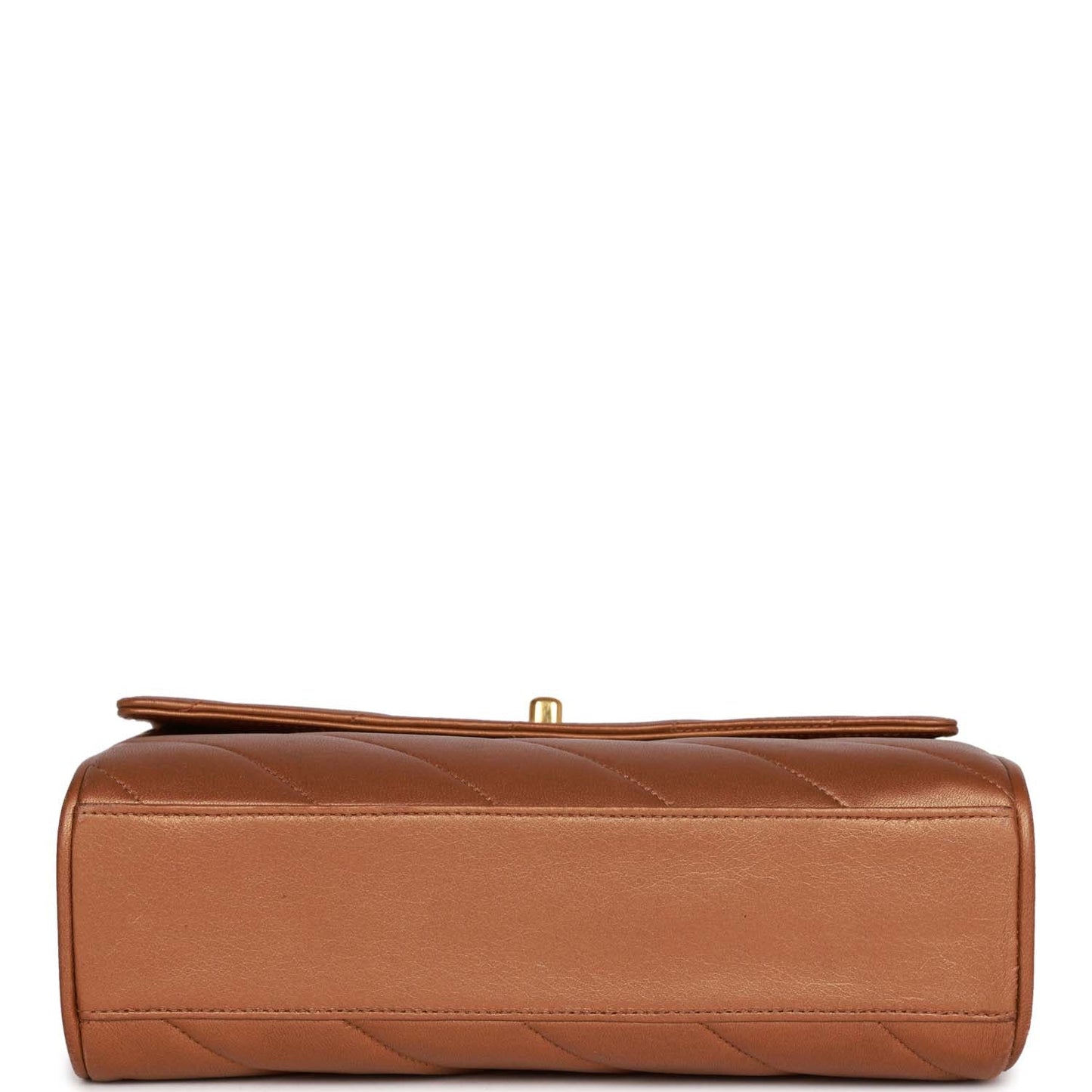 Chanel  Flap Bag Bronze Diagonal Quilted Calfskin Gold Hardware