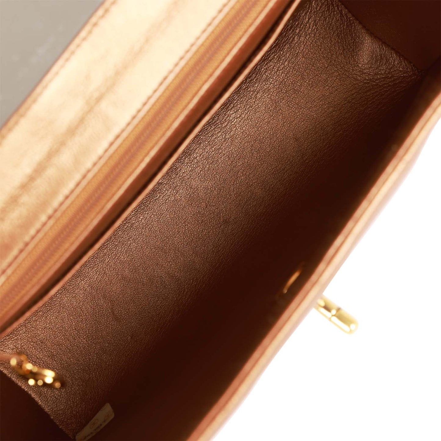 Chanel  Flap Bag Bronze Diagonal Quilted Calfskin Gold Hardware