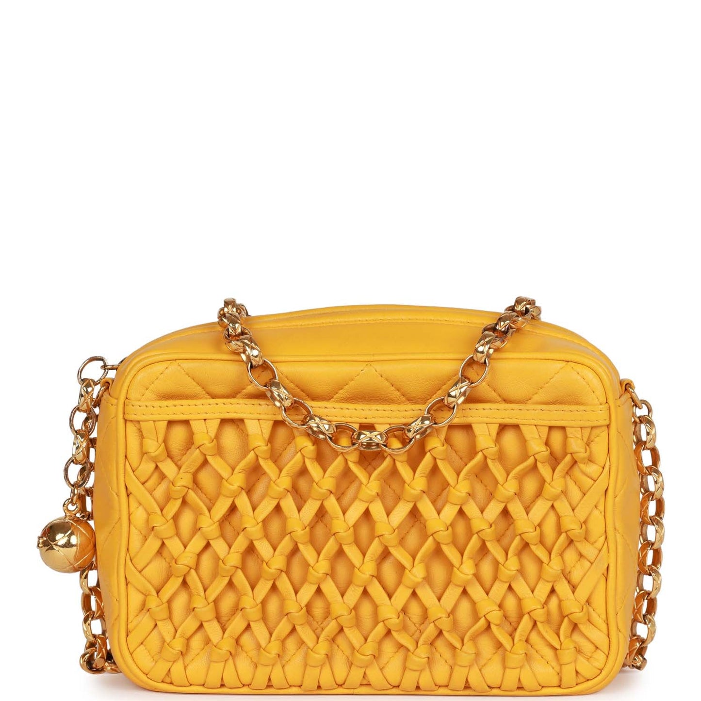 Chanel  Knotted Camera Bag Yellow Lambskin Gold Hardware