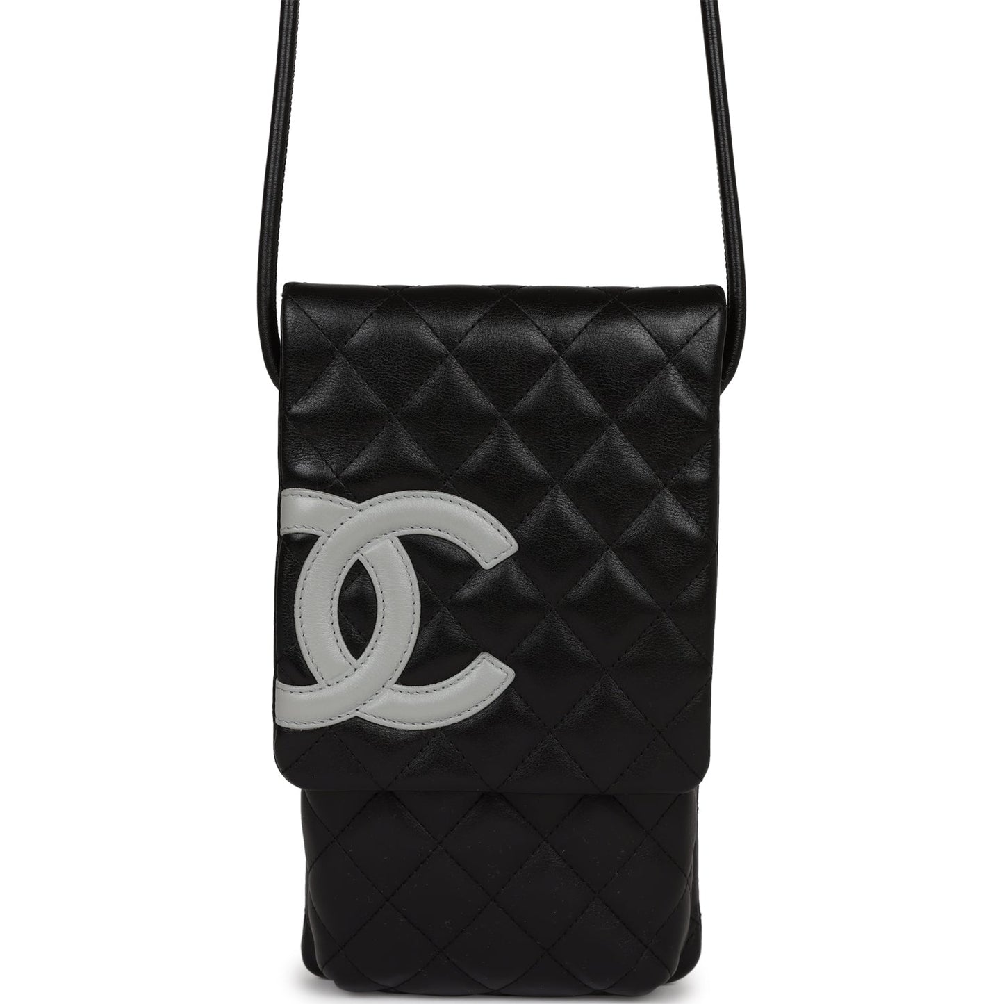 Chanel  Cambon Messenger Crossbody Black and Grey Calfskin Silver Hardware