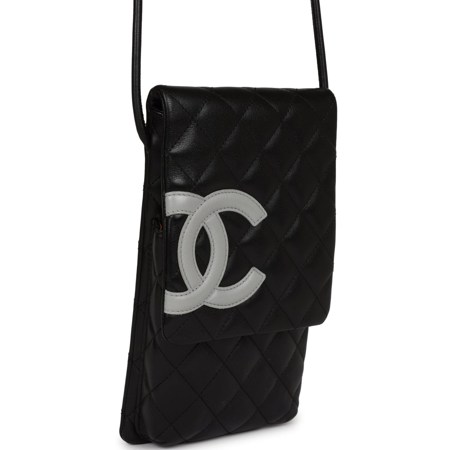 Chanel  Cambon Messenger Crossbody Black and Grey Calfskin Silver Hardware