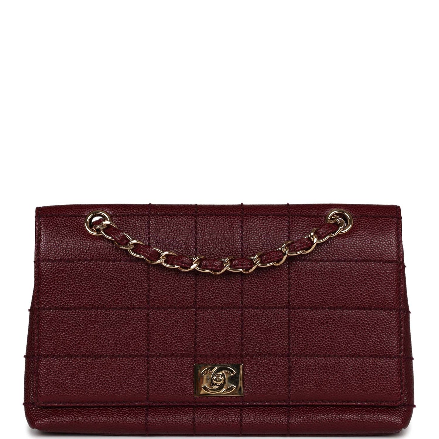 Chanel  Wild Stitch Full Flap Burgundy Caviar Gold Hardware