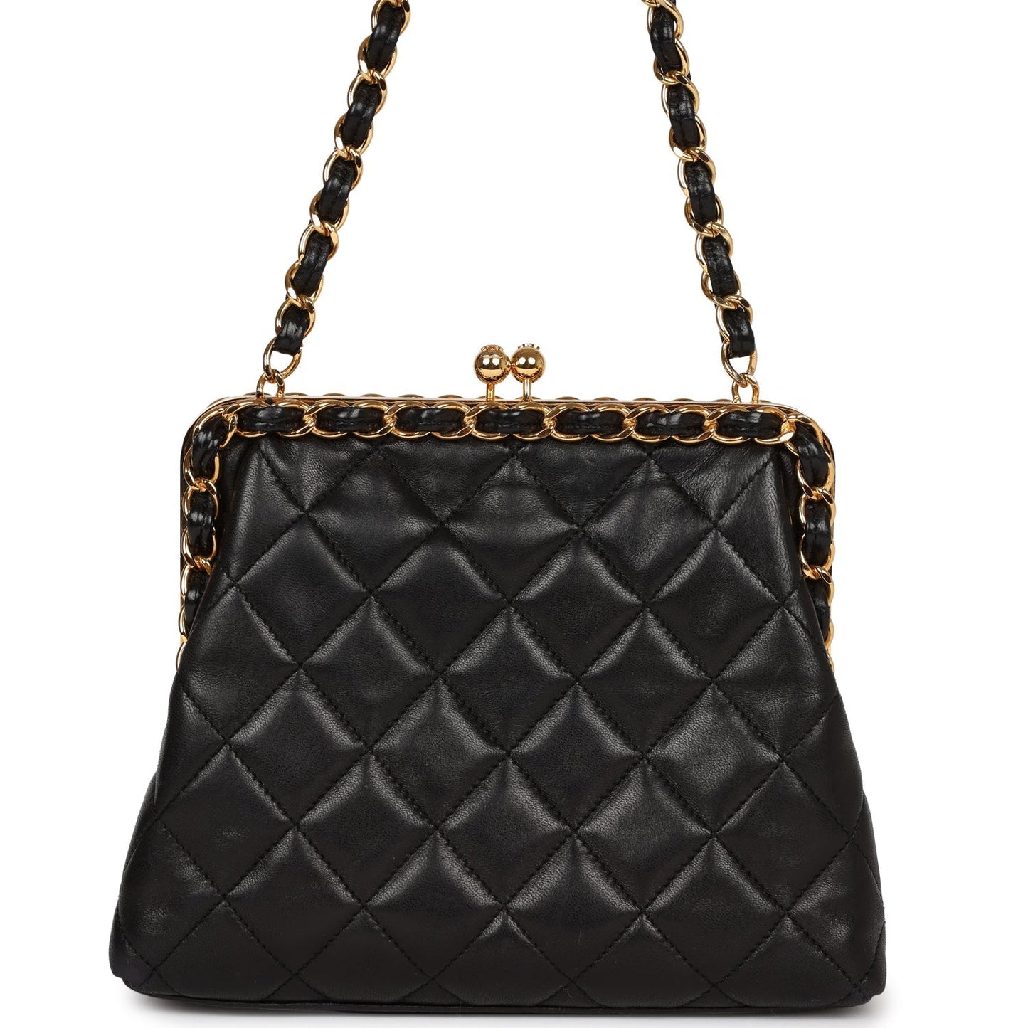 Chanel  Frame Bag Black Lambskin Gold Hardware