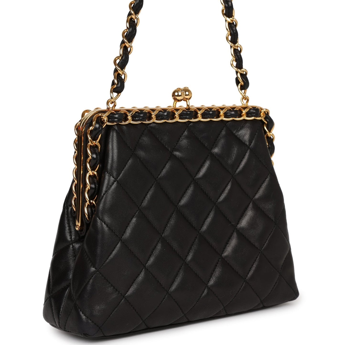 Chanel  Frame Bag Black Lambskin Gold Hardware