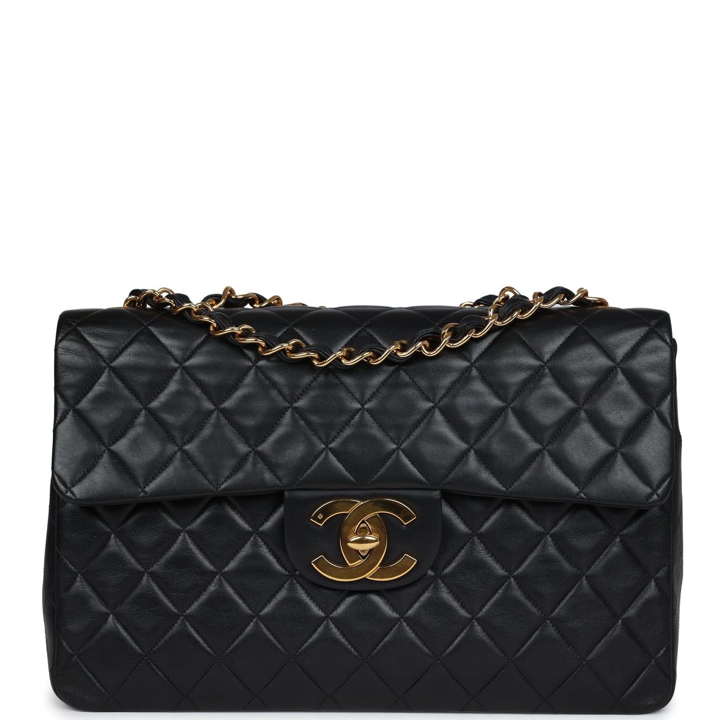 Chanel  XL Jumbo Flap Bag Black Lambskin Gold Hardware