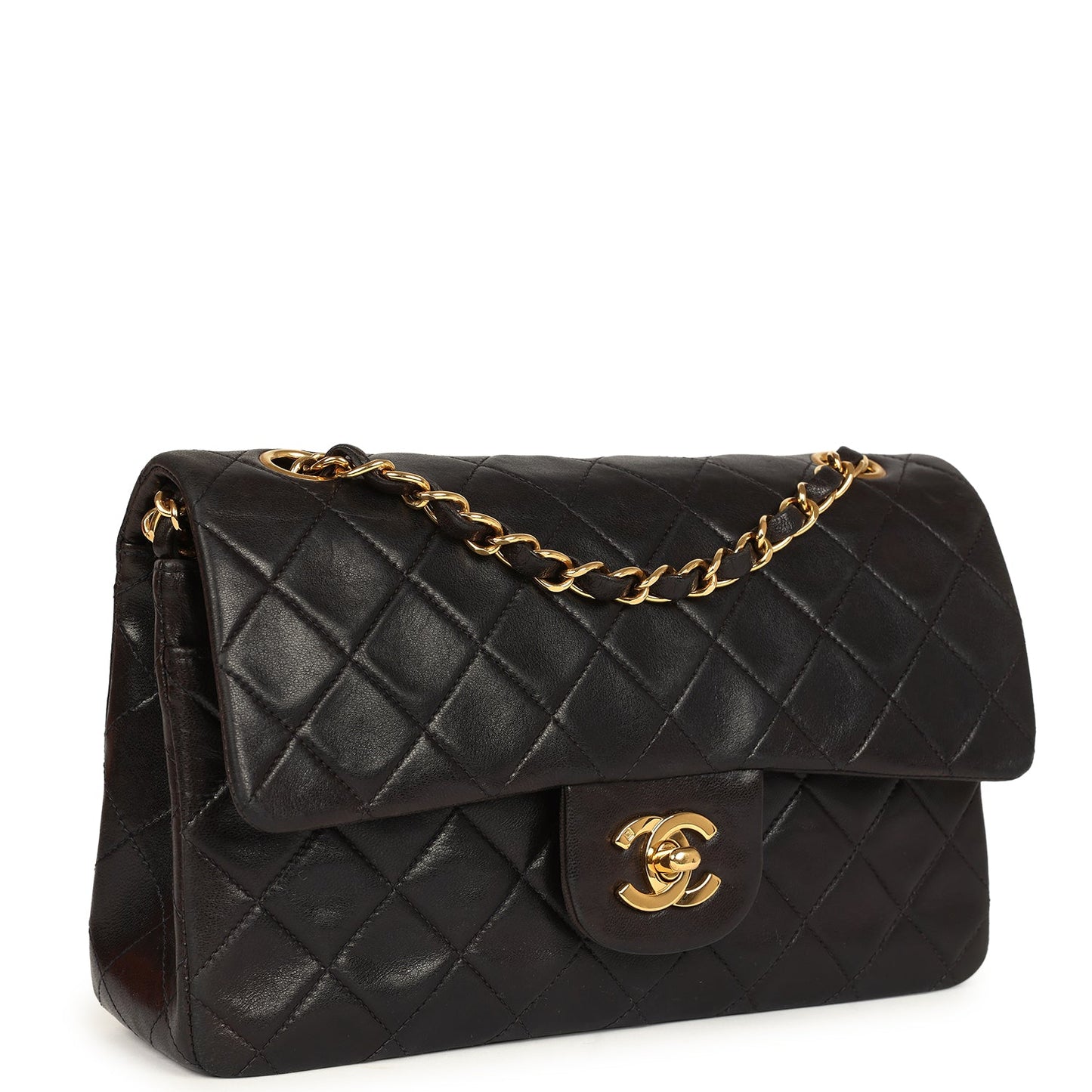Chanel  Small Classic Flap Black Lambskin Gold Hardware