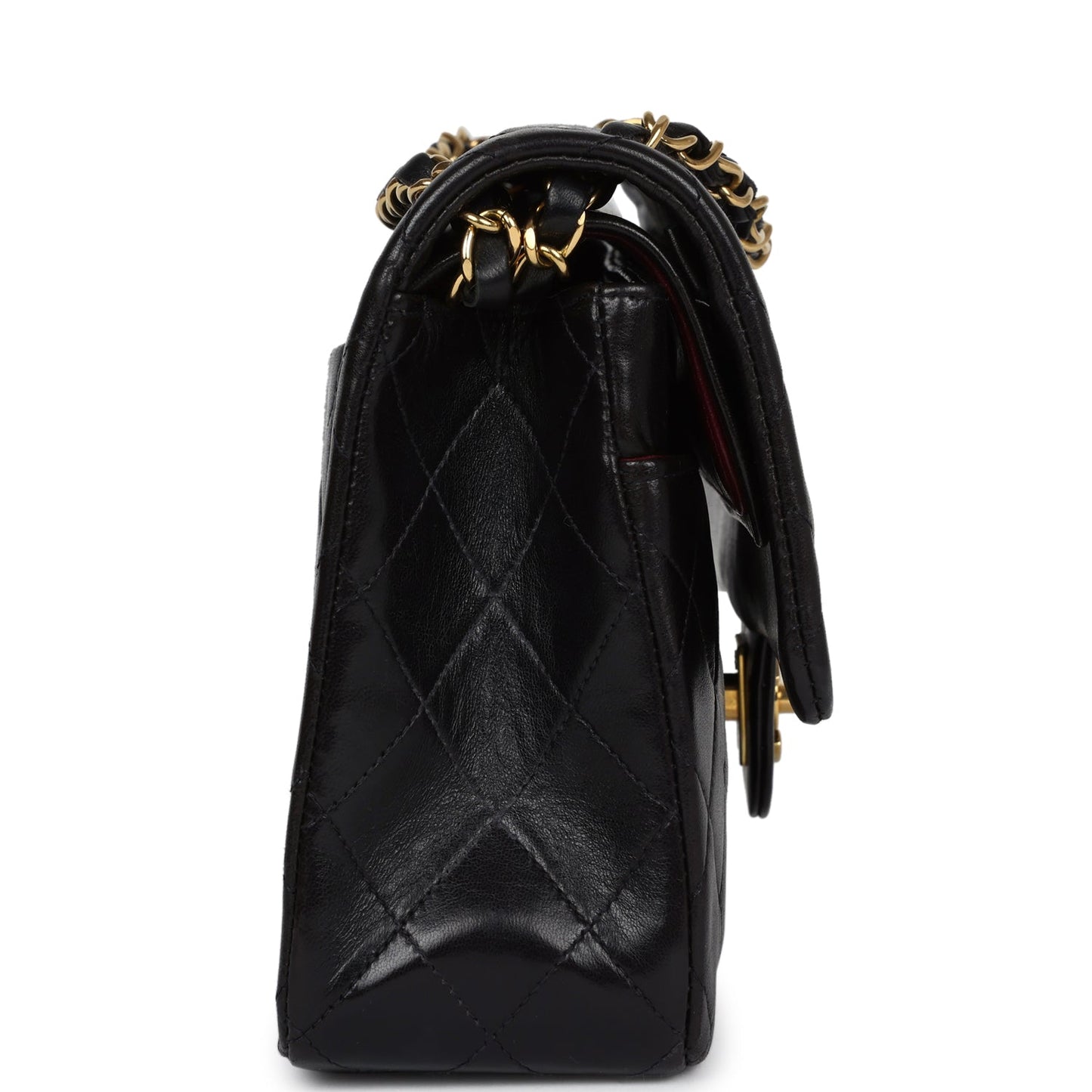 Chanel Medium Classic Double Flap Black Lambskin Gold Hardware Shoulder Bag