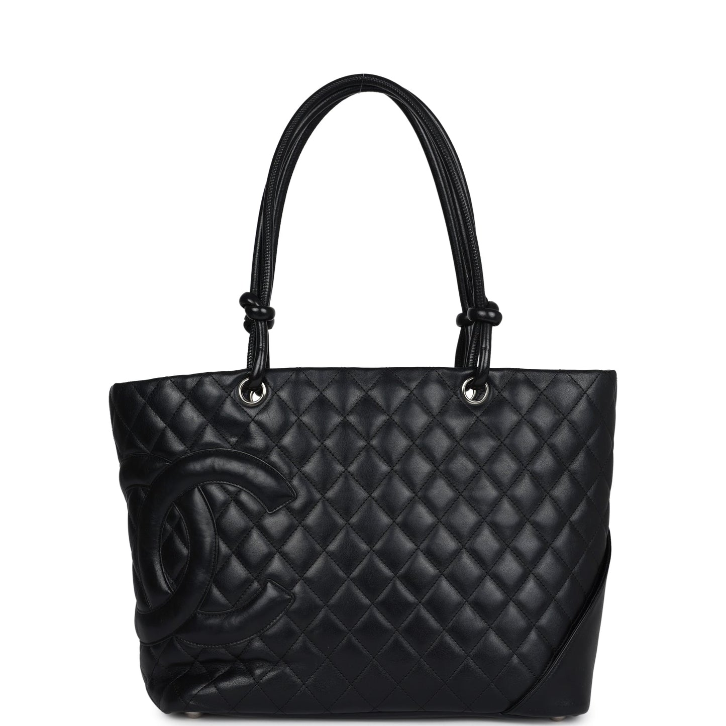 Chanel  Large Cambon Ligne Tote Black Calfskin Silver Hardware