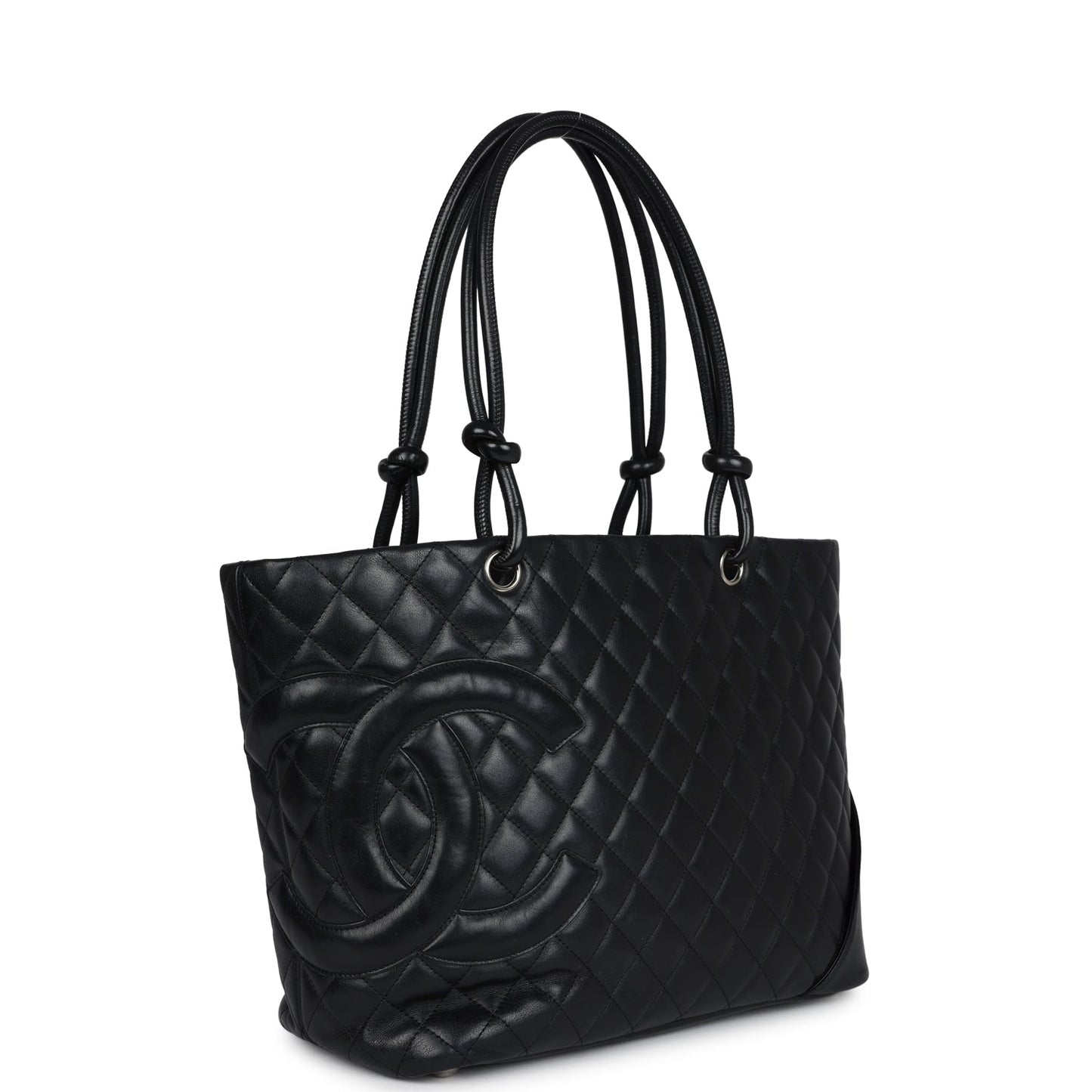 Chanel  Large Cambon Ligne Tote Black Calfskin Silver Hardware