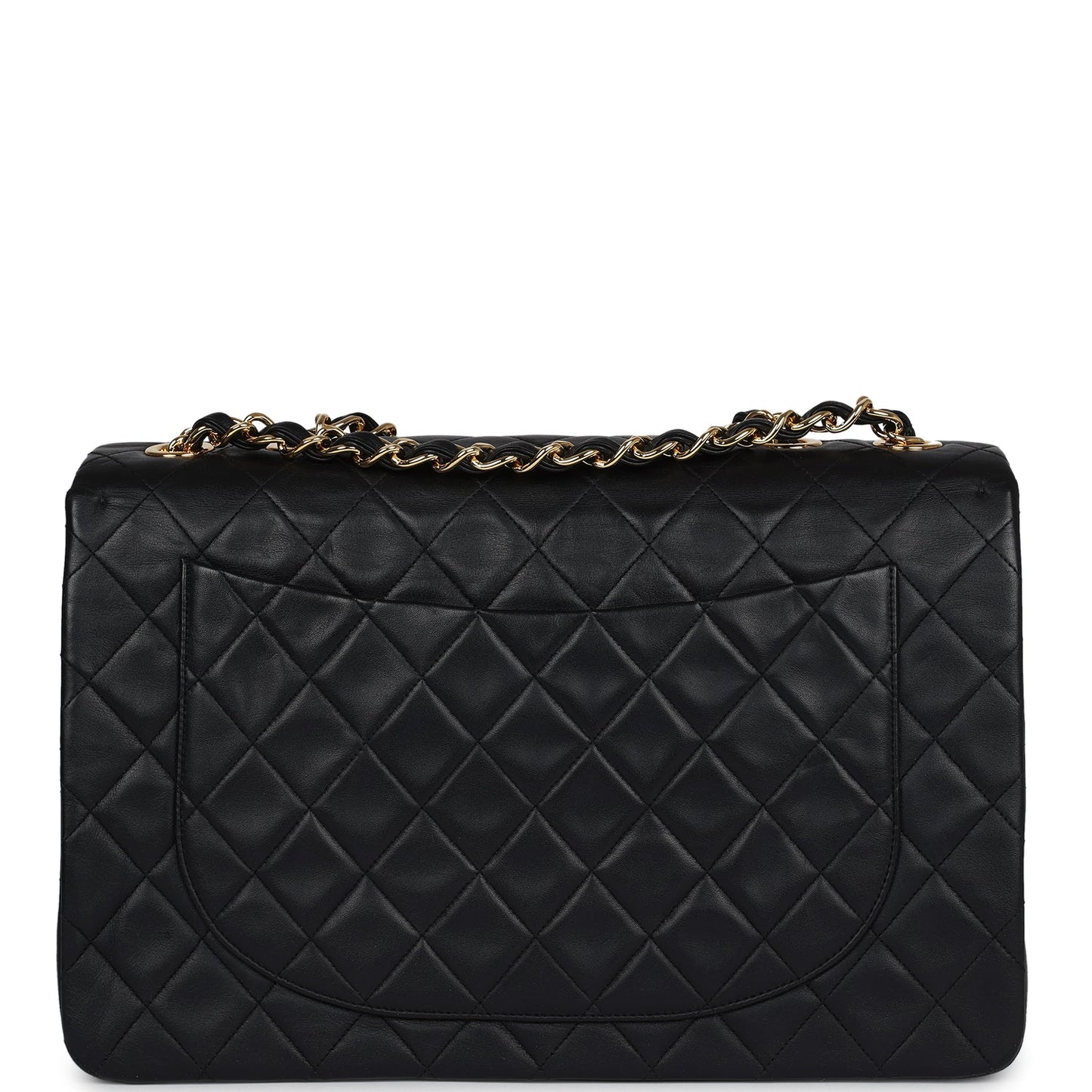 Chanel XL Maxi Classic Flap Bag Black Lambskin Gold Hardware