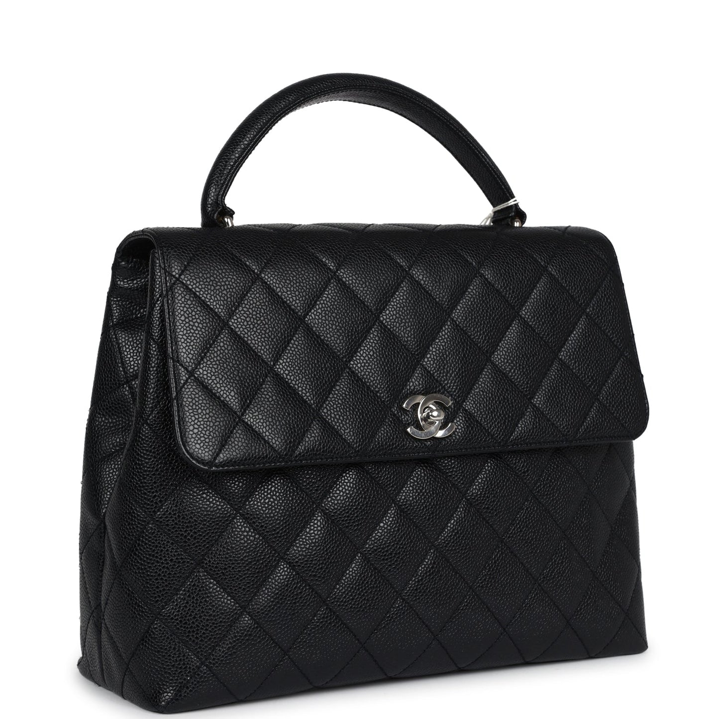 Chanel  Kelly Flap Bag Black Caviar Silver Hardware
