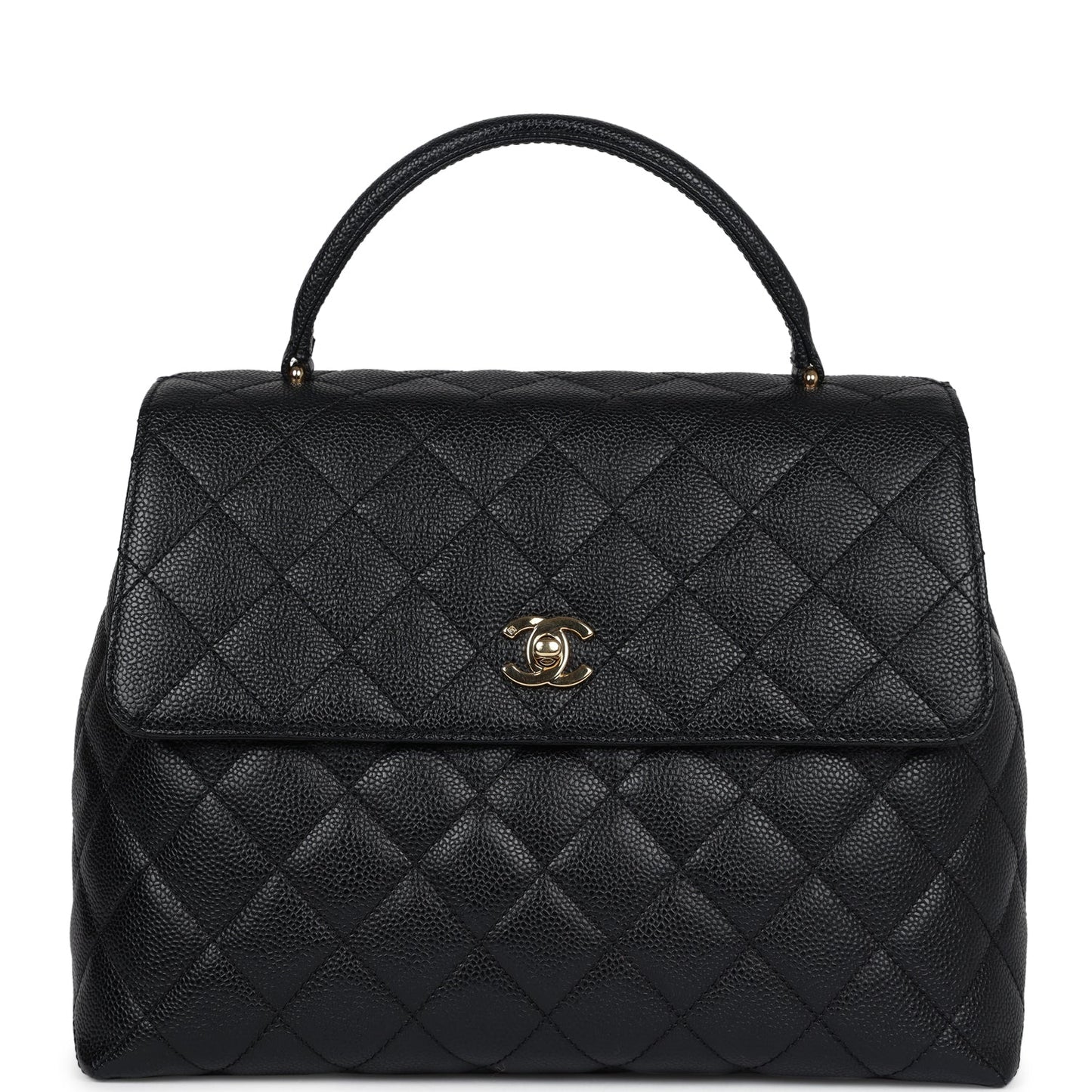 Chanel  Kelly Flap Bag Black Caviar Gold Hardware