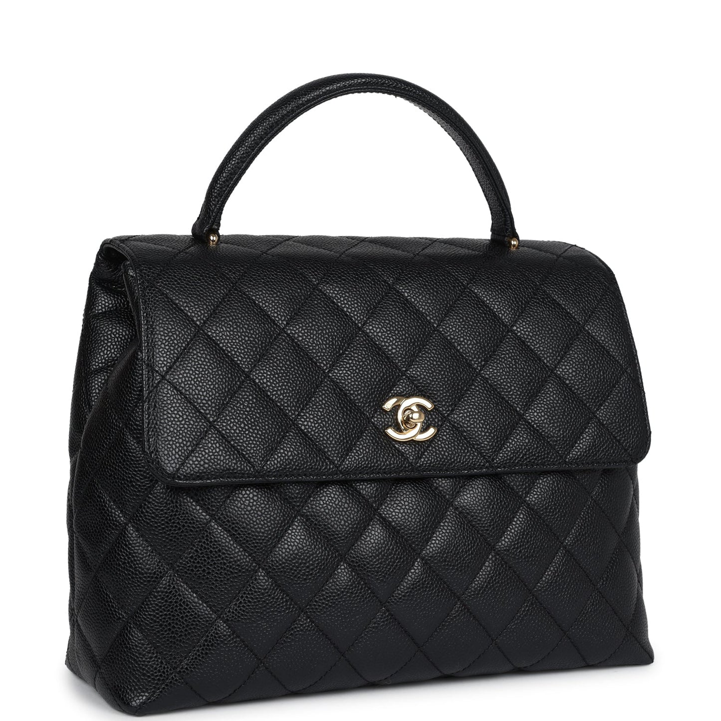 Chanel  Kelly Flap Bag Black Caviar Gold Hardware