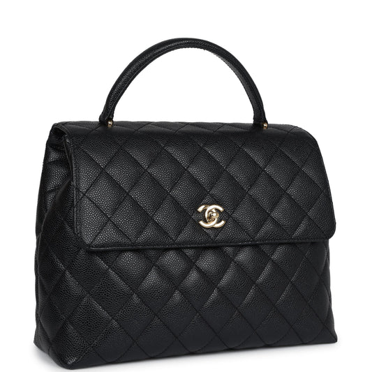 Chanel  Kelly Flap Bag Black Caviar Gold Hardware