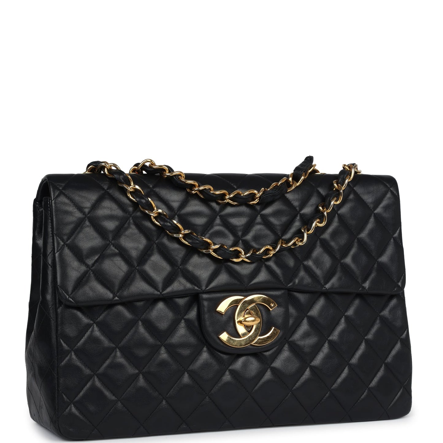 Chanel  XL Jumbo Maxi Flap Bag Black Lambskin Gold Hardware
