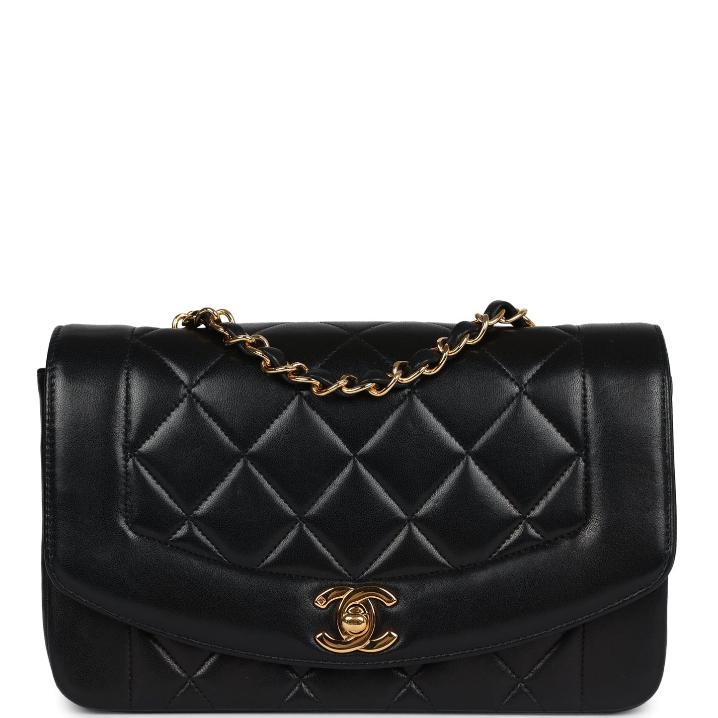 Chanel Small Diana Flap Bag Black Lambskin Gold Hardware