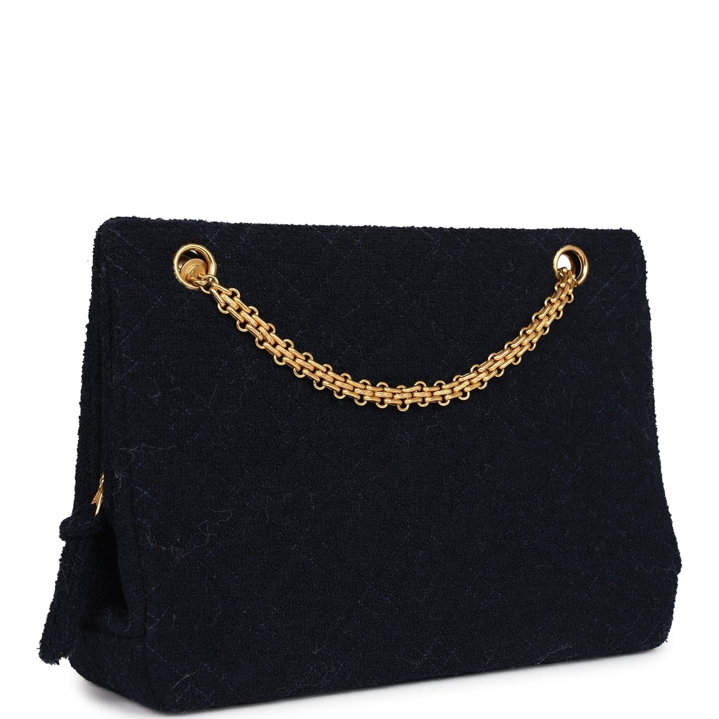 Chanel  Shoulder Bag Navy Tweed Gold Hardware