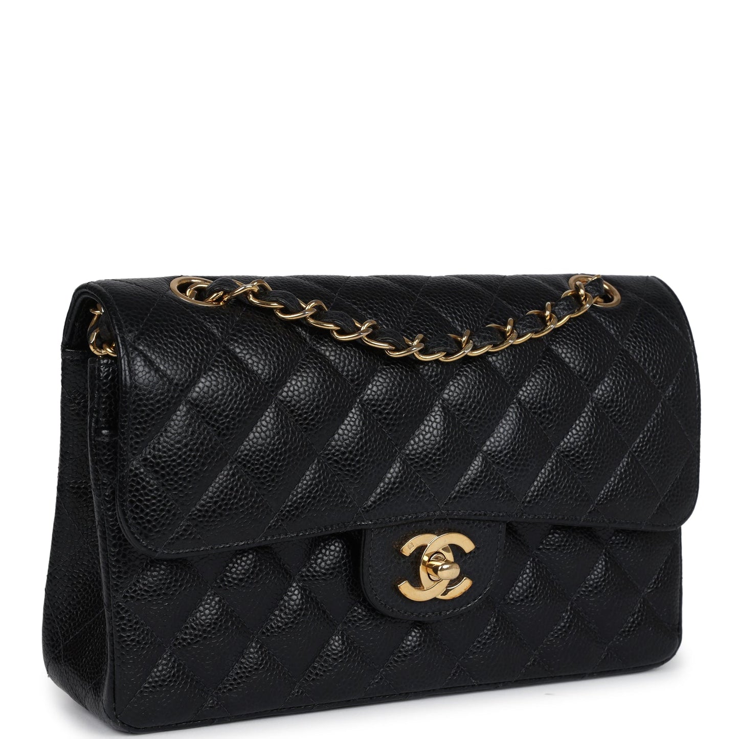 Chanel Small Classic Double Flap Black Caviar Gold Hardware