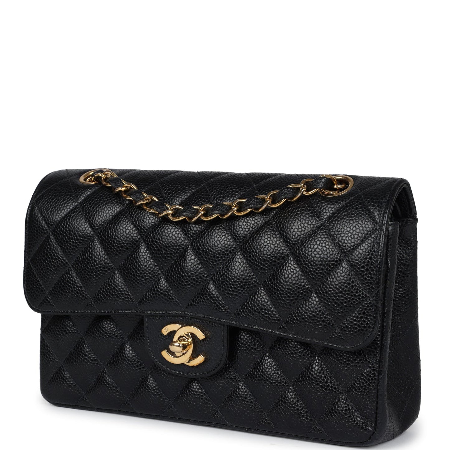 Chanel Small Classic Double Flap Black Caviar Gold Hardware