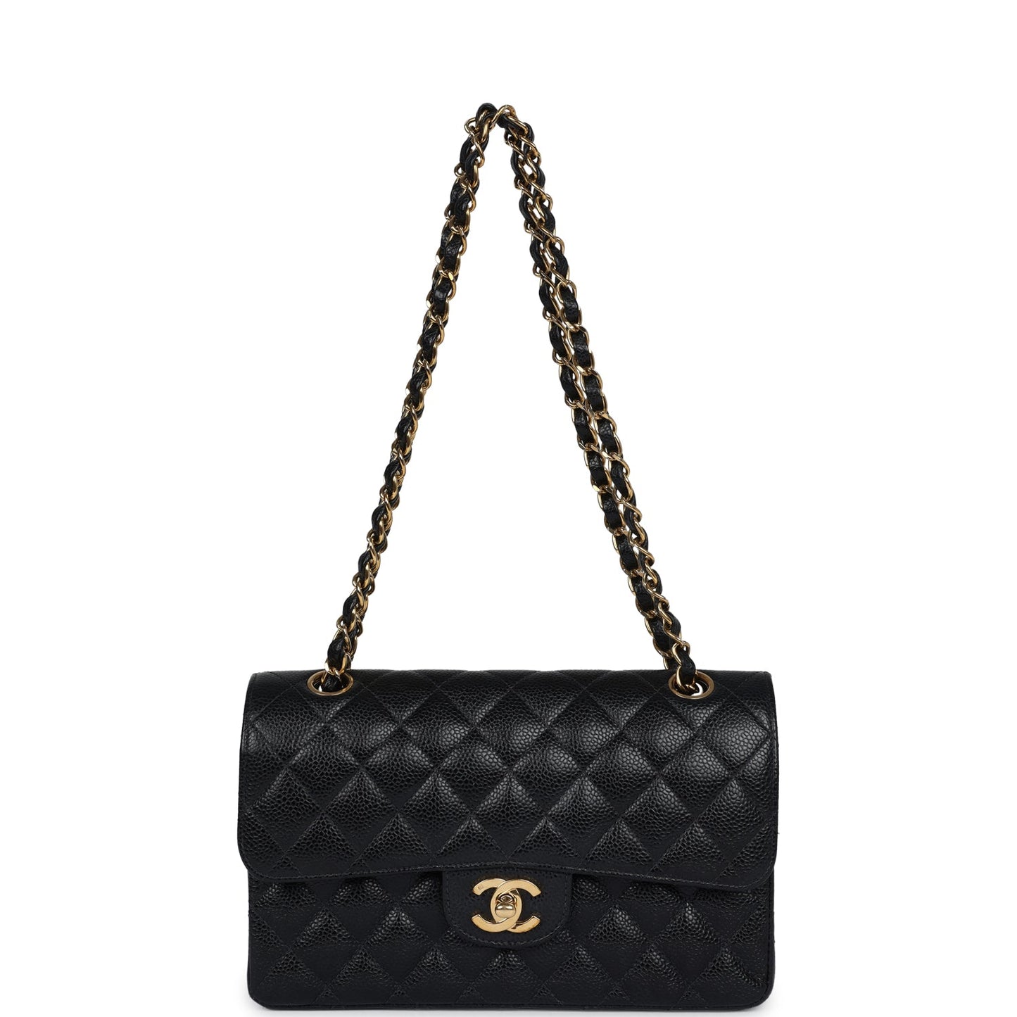 Chanel Small Classic Double Flap Black Caviar Gold Hardware