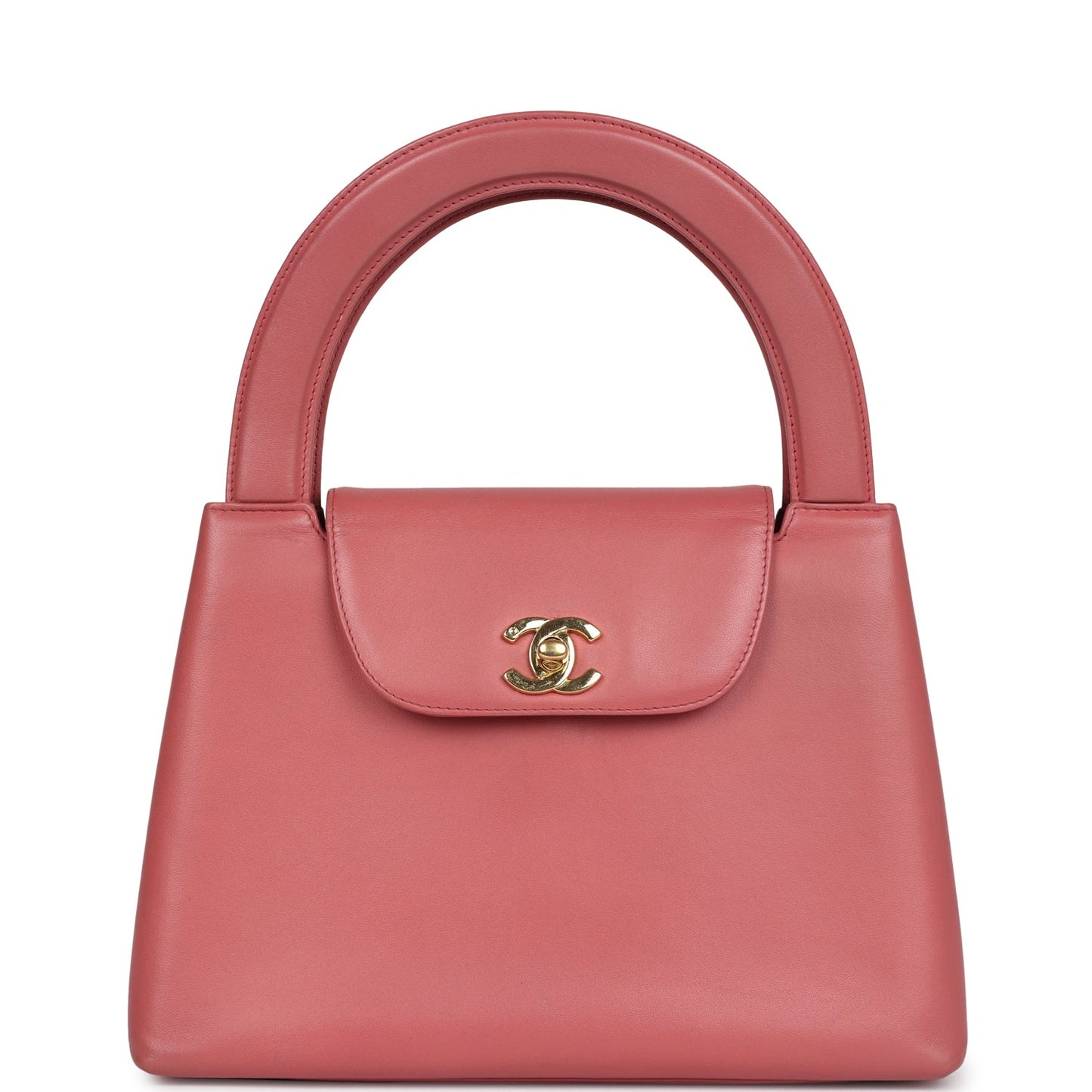 Chanel  Large Kelly Pink Lambskin Gold Hardware