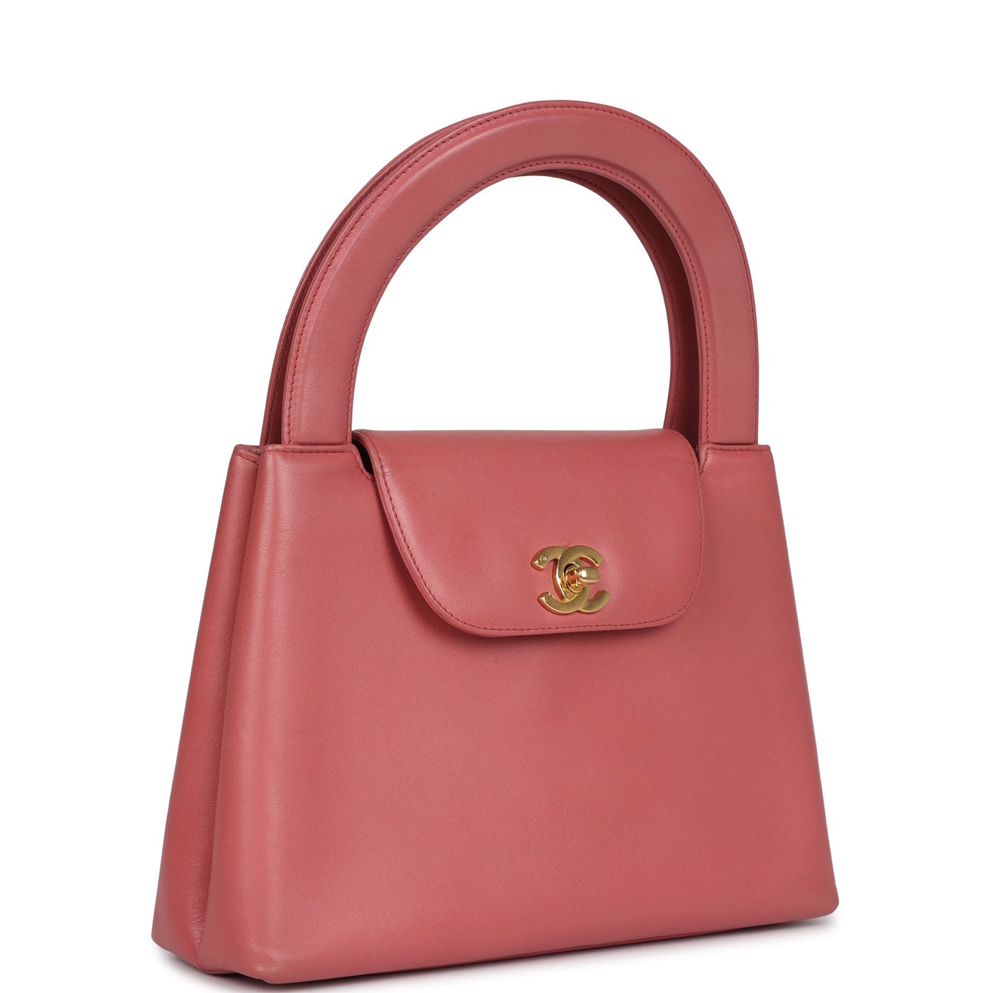 Chanel  Large Kelly Pink Lambskin Gold Hardware