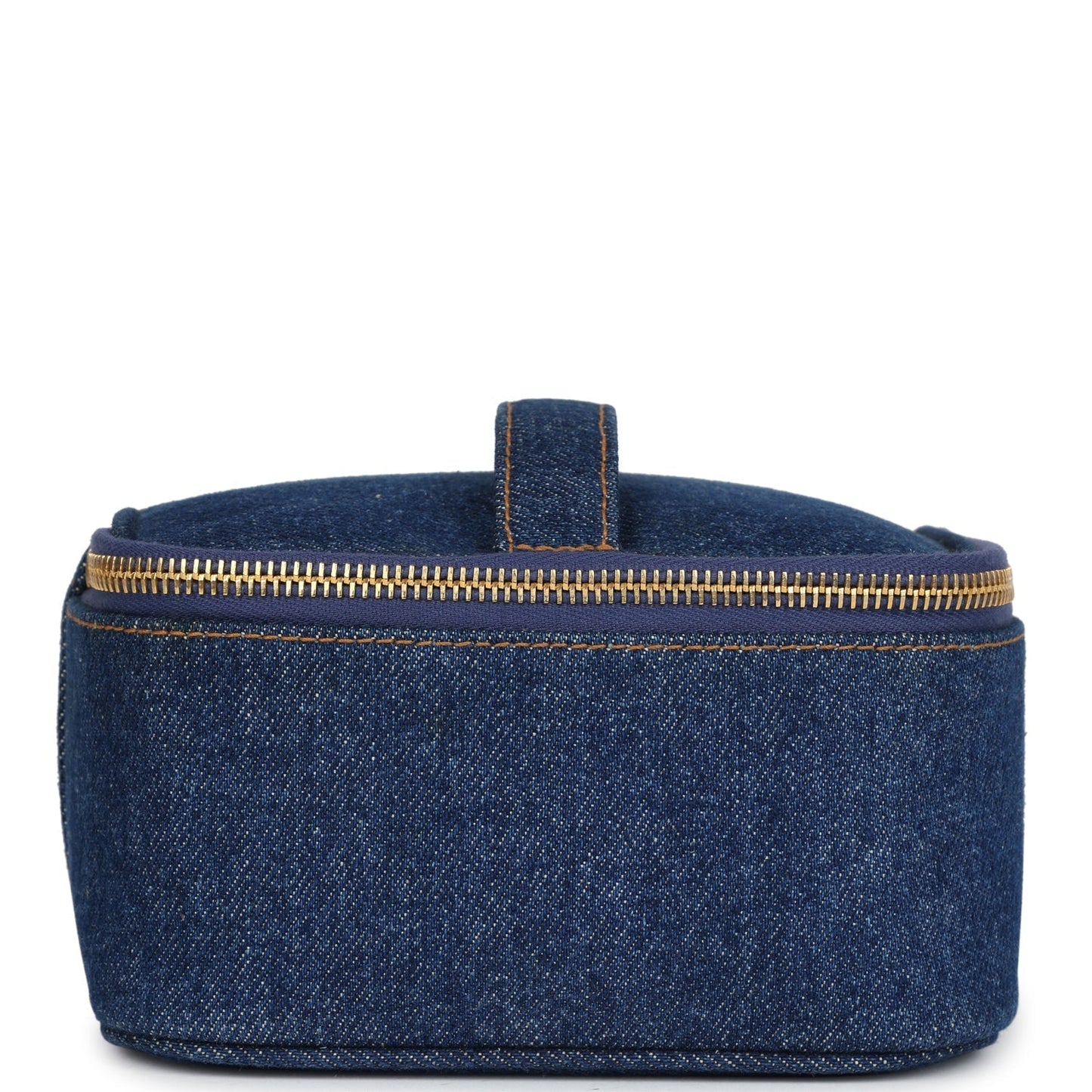 Chanel Square Vanity Case Dark Blue Gold Hardware Handbag