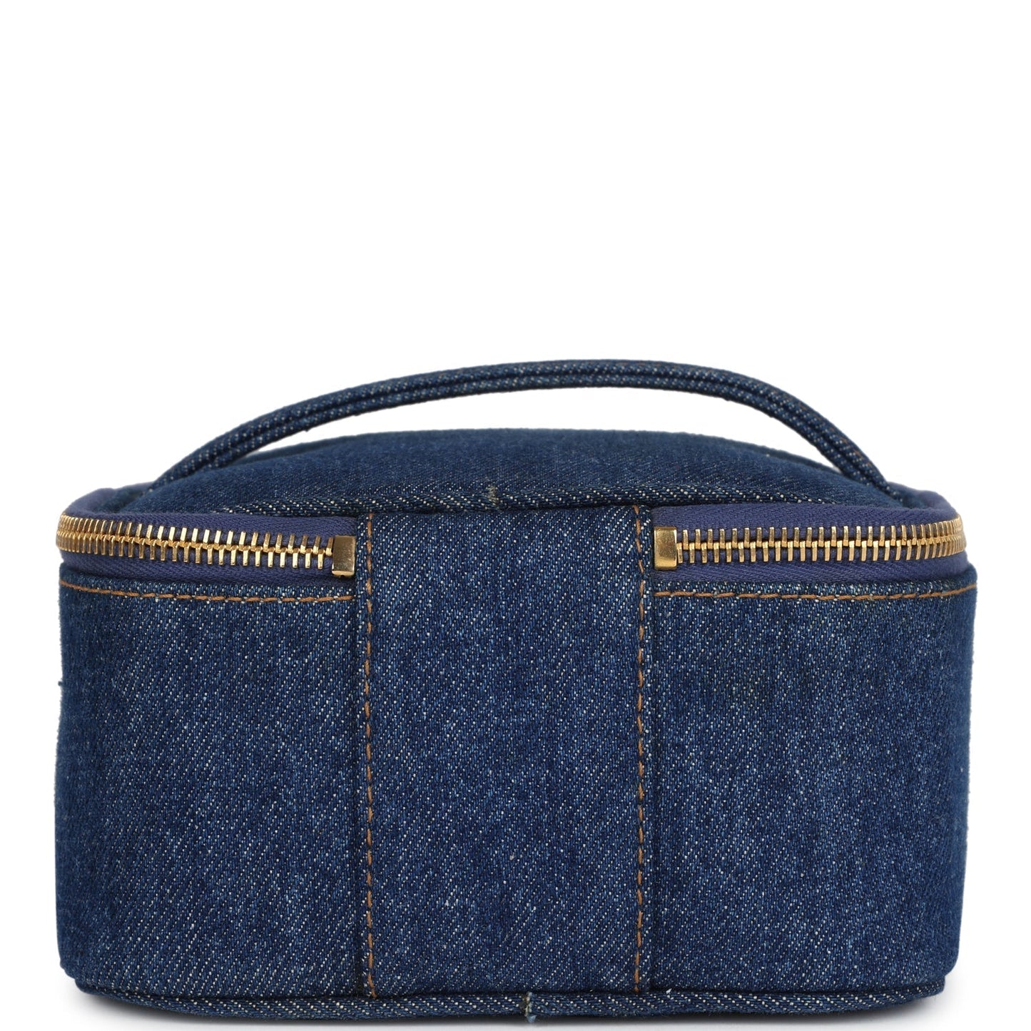 Chanel Square Vanity Case Dark Blue Gold Hardware Handbag
