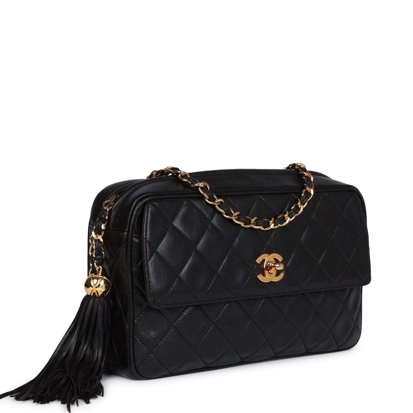 Chanel Medium Pocket Camera Bag Black Lambskin Gold Hardware