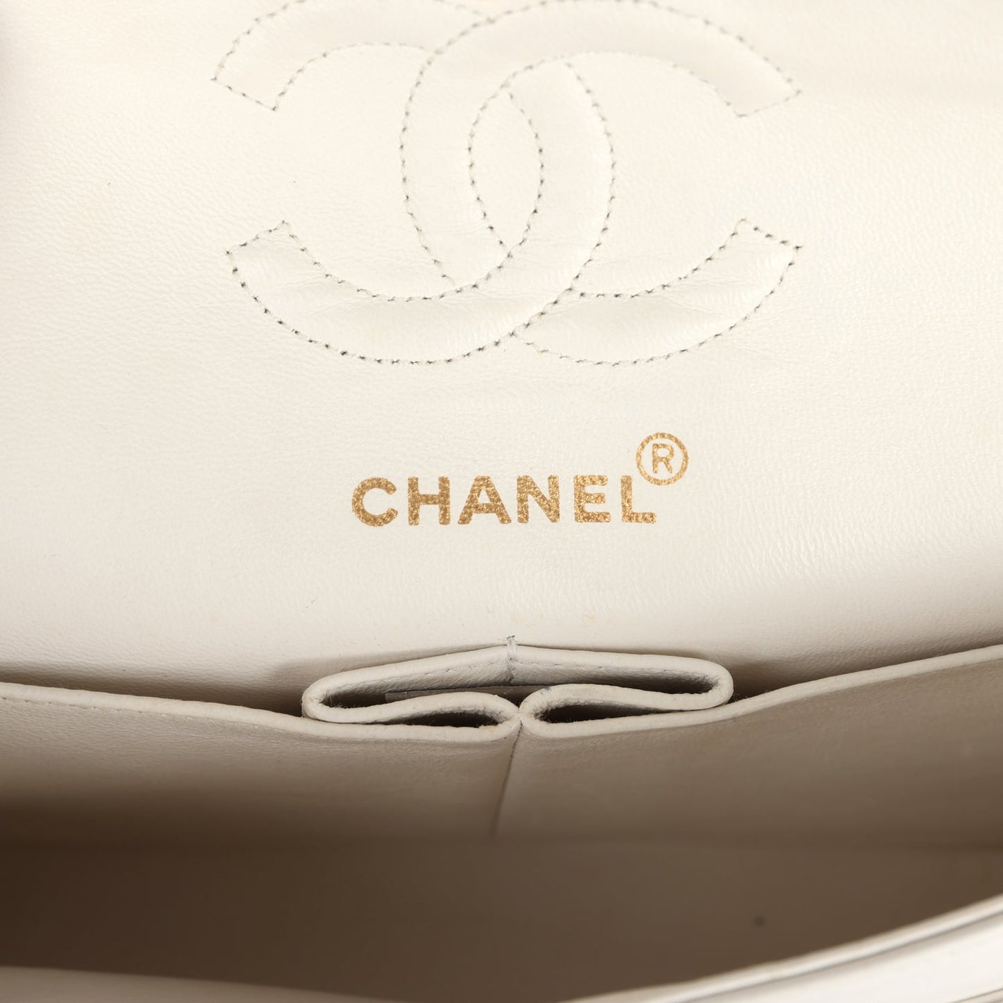 Chanel  Small Classic Double Flap White Lambskin Gold Hardware