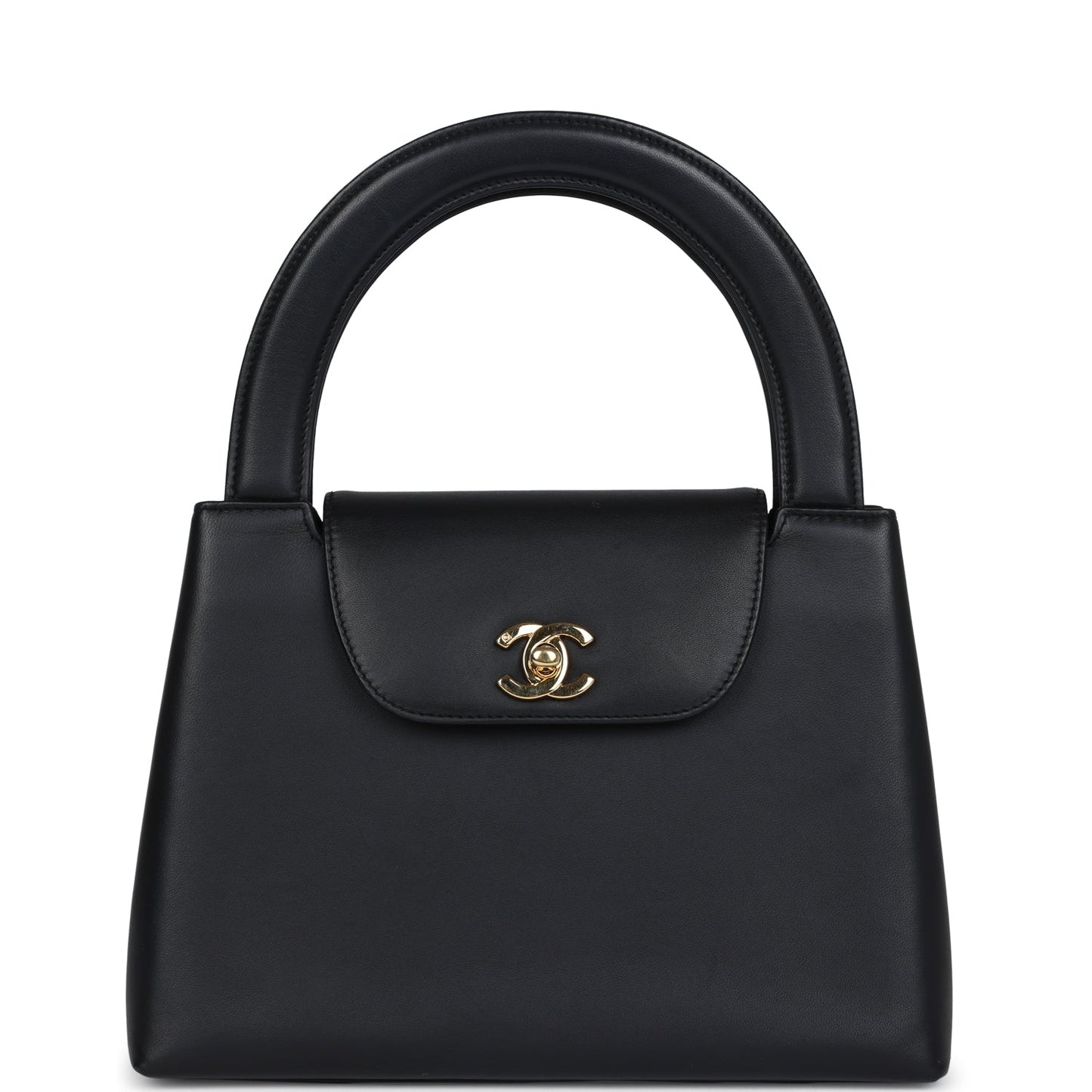 Chanel  Large Kelly Black Lambskin Gold Hardware