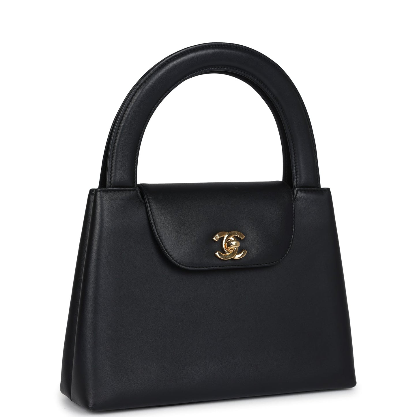 Chanel  Large Kelly Black Lambskin Gold Hardware