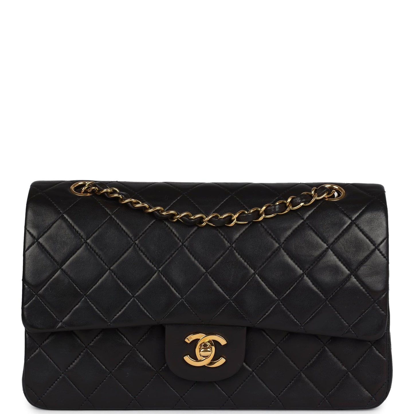 Chanel Medium Classic Double Flap Bag Black Lambskin Gold Hardware