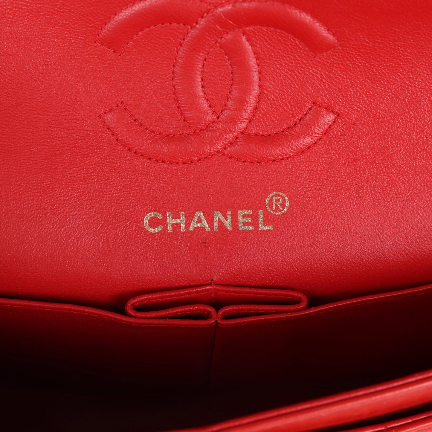 Chanel  Small Classic Double Flap Bag Red Lambskin Gold Hardware