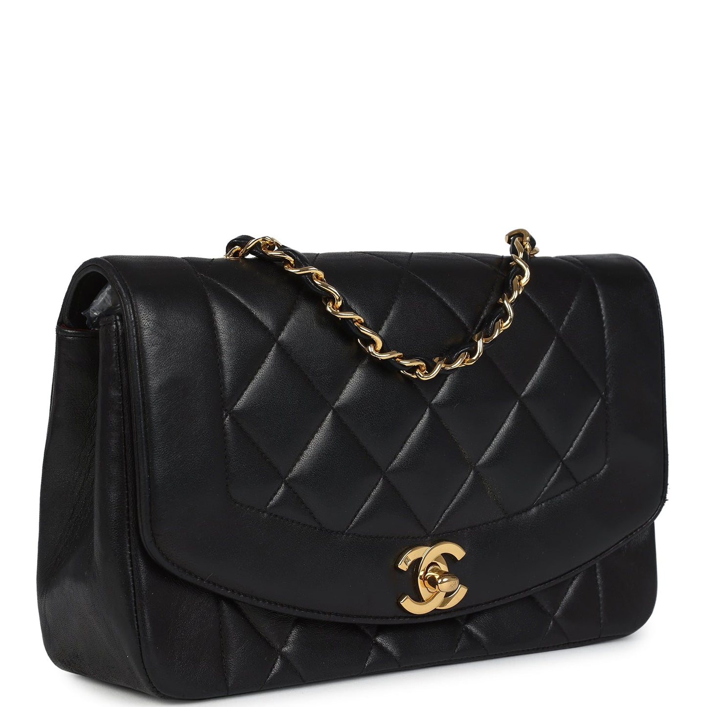 Chanel Small Diana Flap Bag Black Lambskin Gold Hardware