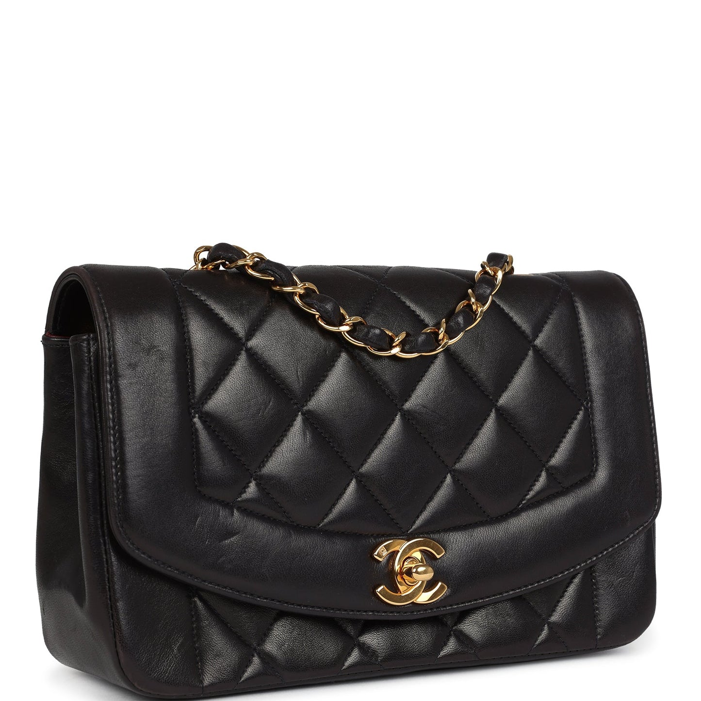 Chanel Small Diana Flap Bag Black Lambskin Gold Hardware