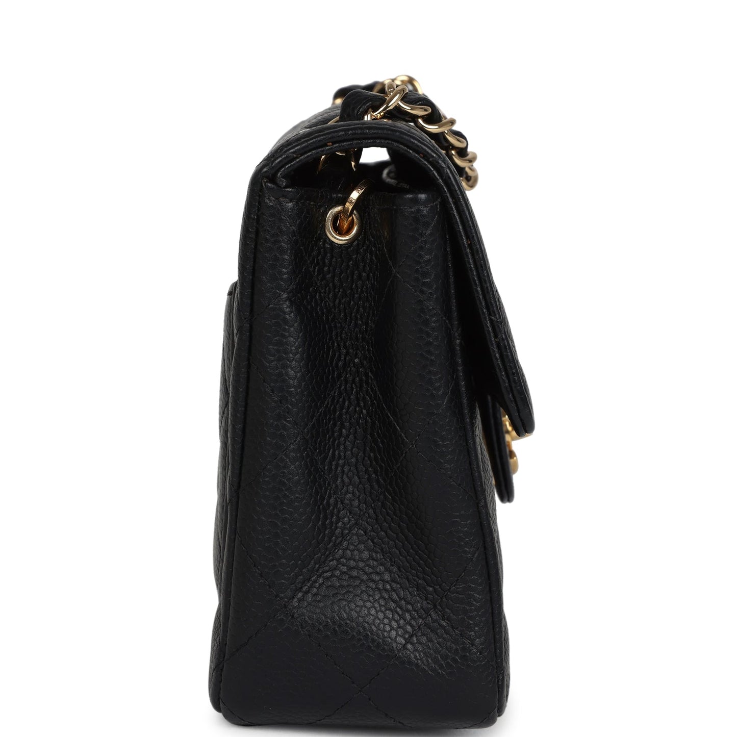 Chanel Mini Square Half Flap Bag Black Caviar Gold Hardware