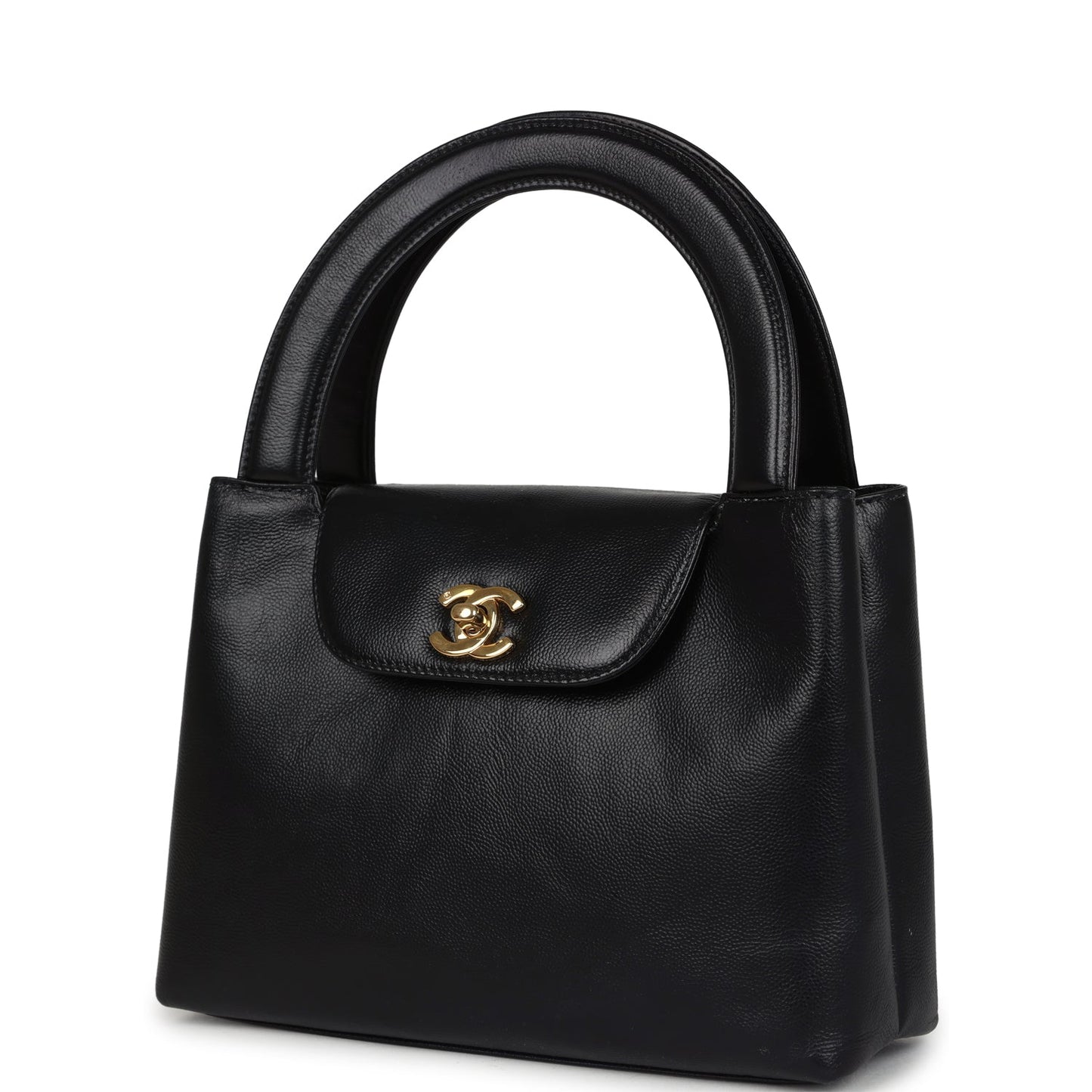 Chanel Large Kelly Black Caviar Gold Hardware Shoulder Bag