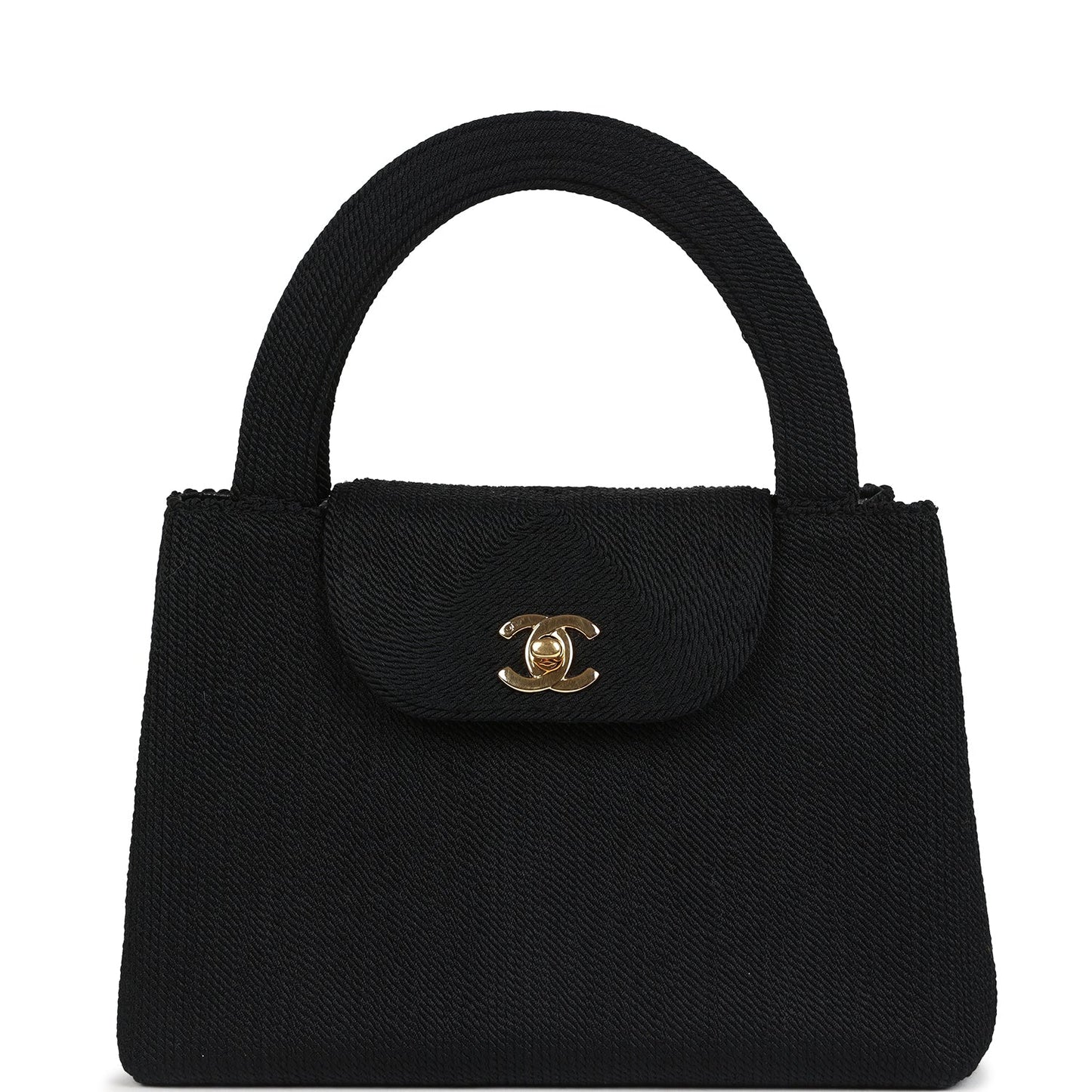 Chanel Large Kelly Rope Black Woven Gold Hardware Shoulder Bag