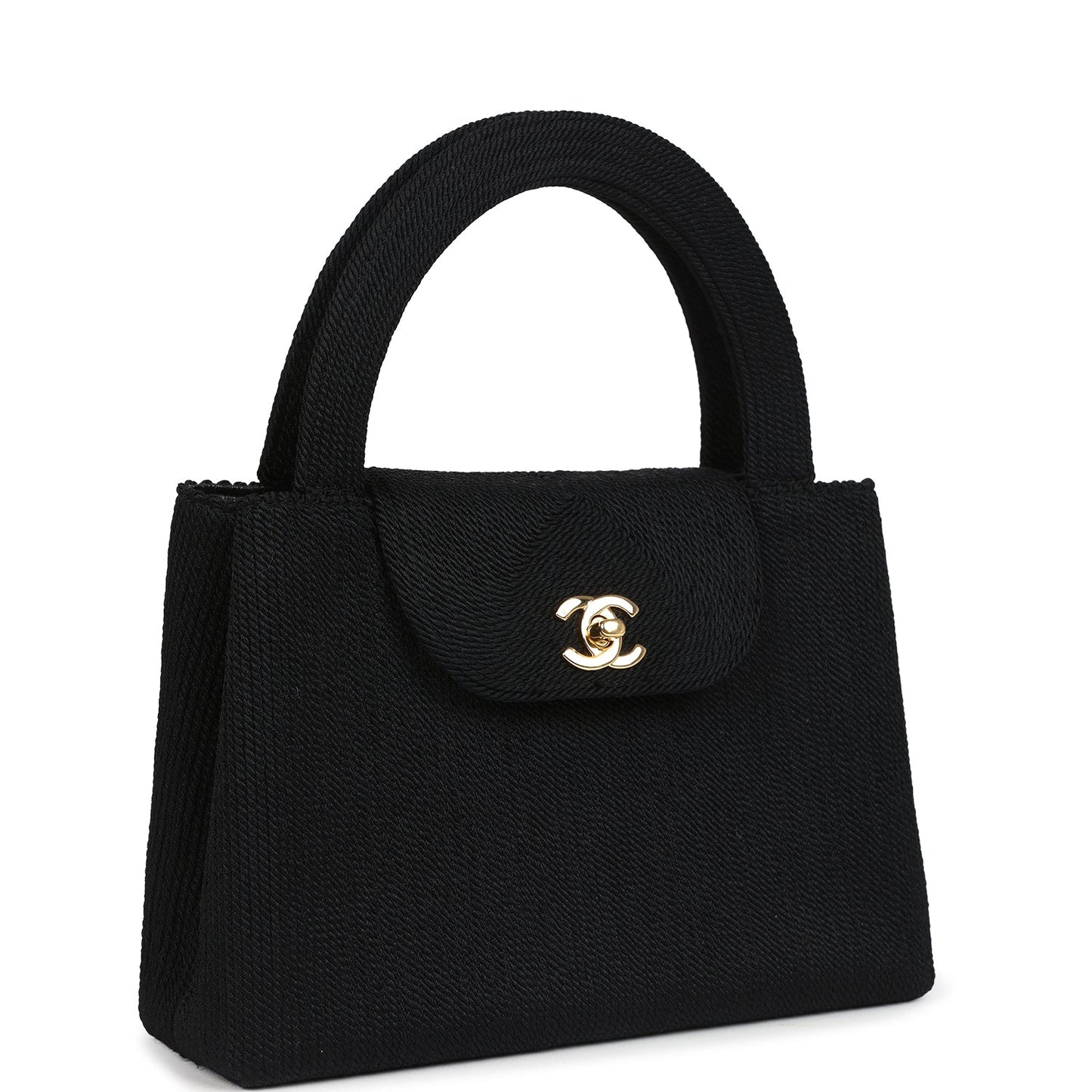Chanel Large Kelly Rope Black Woven Gold Hardware Shoulder Bag