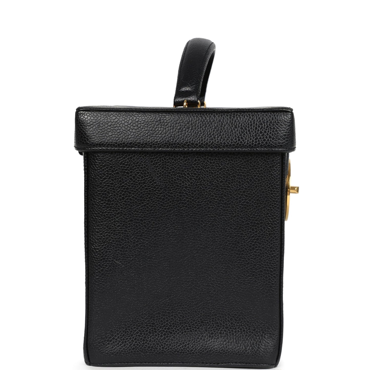 Chanel Large Box Vanity Bag Black Caviar Gold Hardware