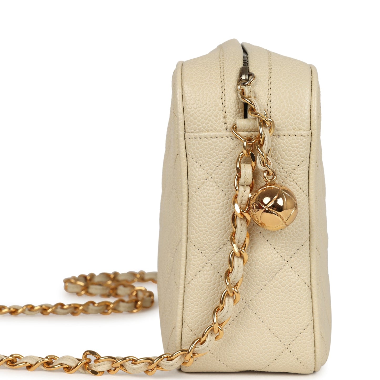 Chanel Medium Camera Bag Light Beige Caviar Gold Hardware