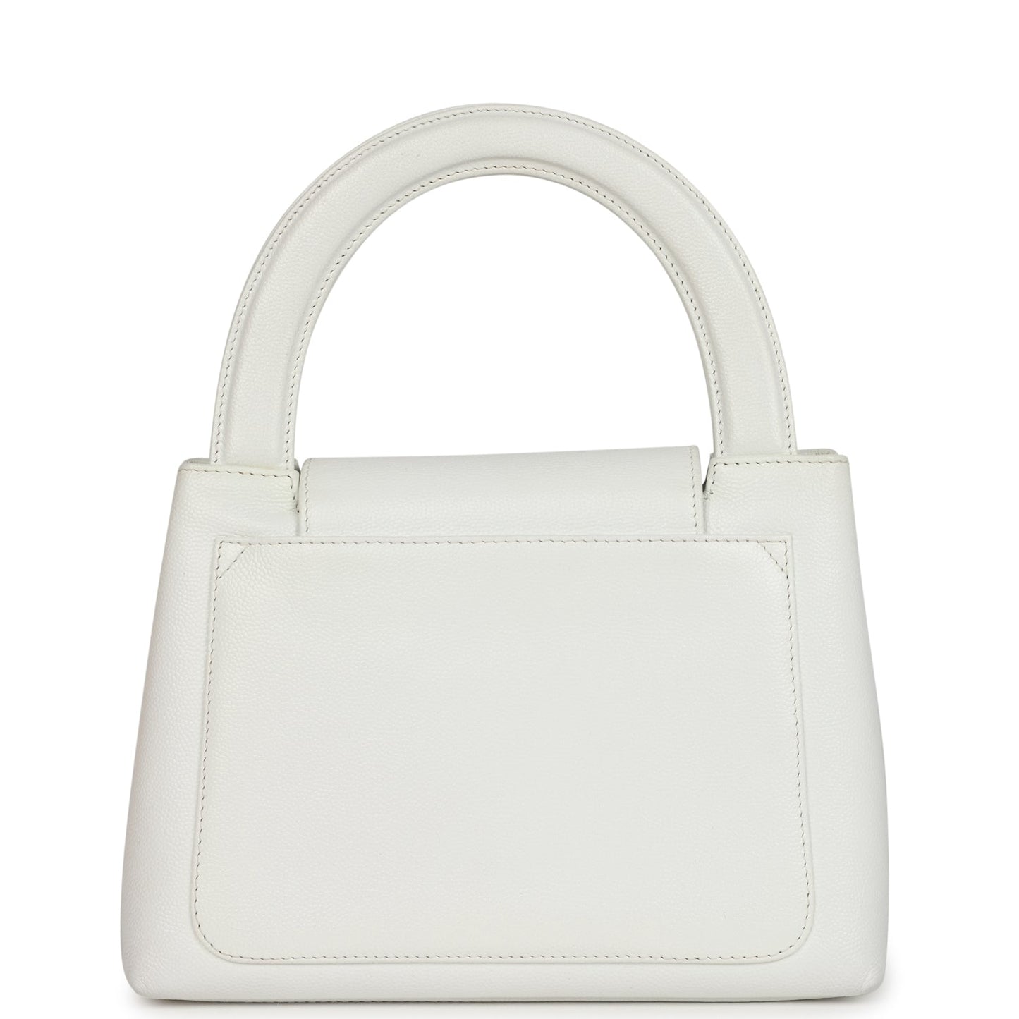 Chanel Small Kelly White Caviar Gold Hardware Shoulder Bag
