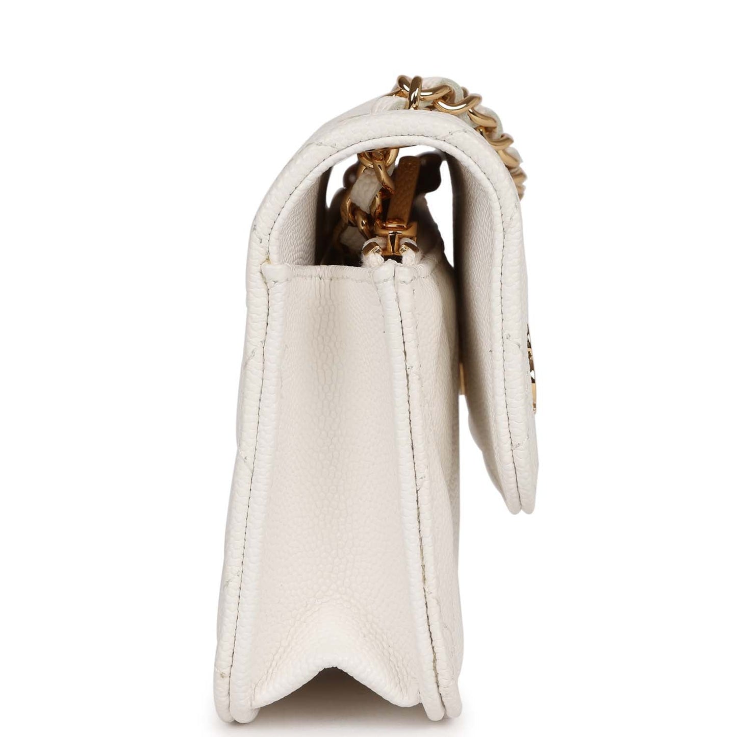 Chanel Monaco Wallet on Chain WOC White Caviar Gold Hardware Crossbody