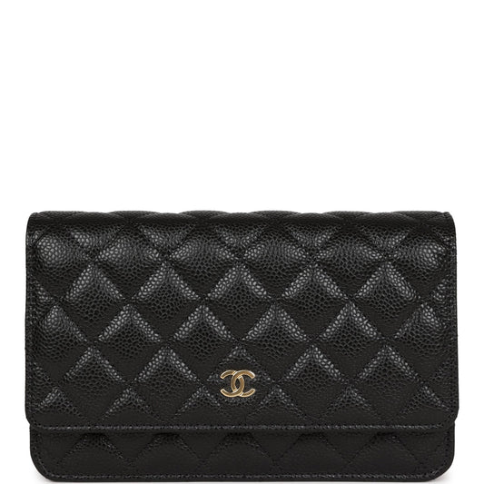 Chanel Wallet On Chain WOC Black Caviar Gold Hardware Crossbody
