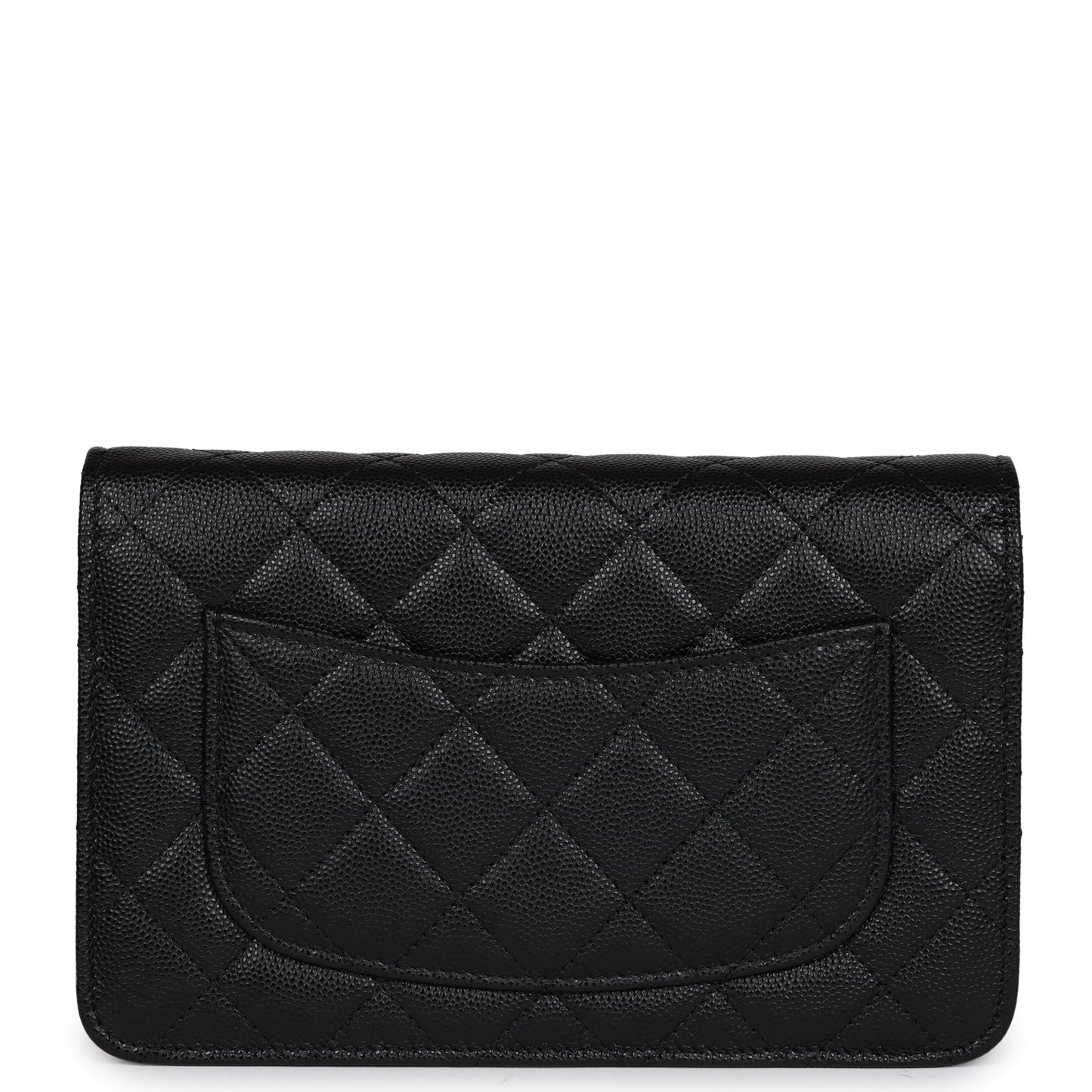 Chanel Wallet On Chain WOC Black Caviar White and Silver Hardware Crossbody