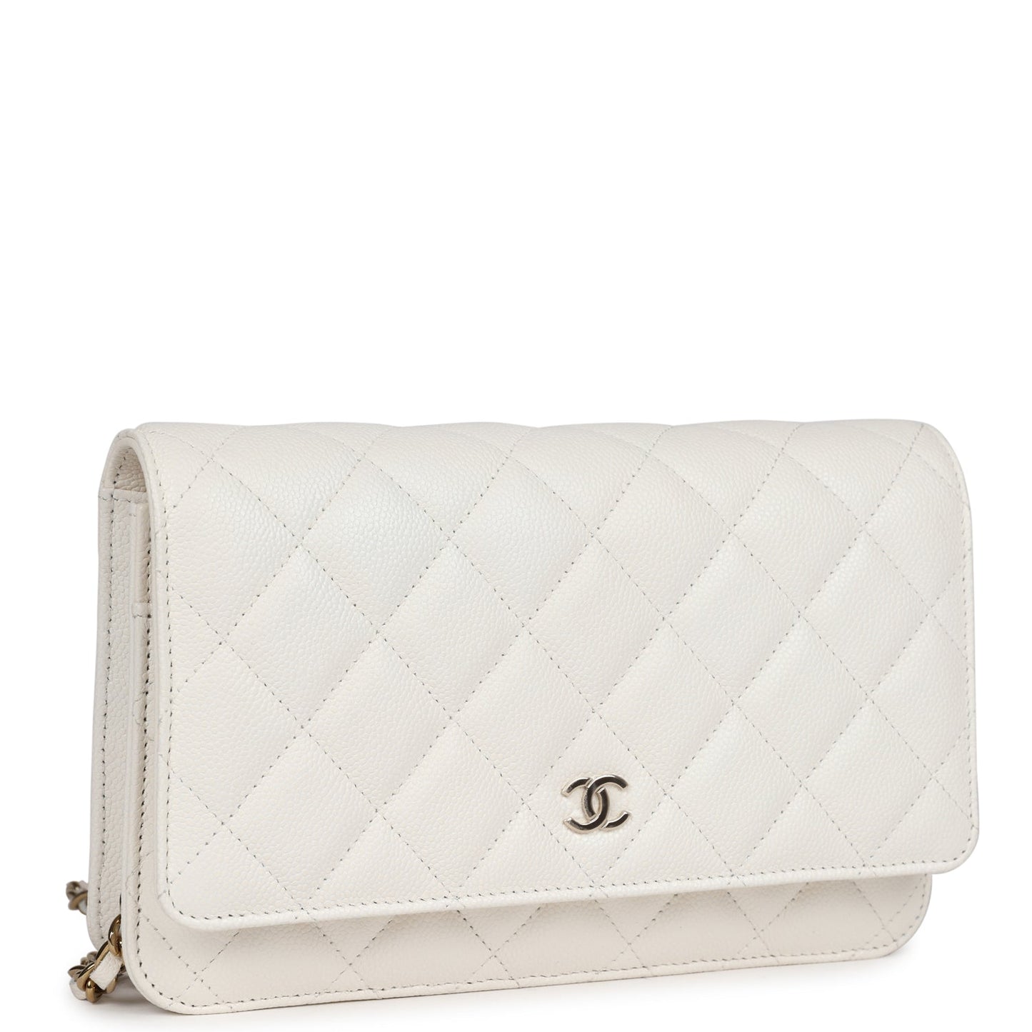 Chanel Wallet On Chain WOC White Caviar Light Gold Hardware Crossbody