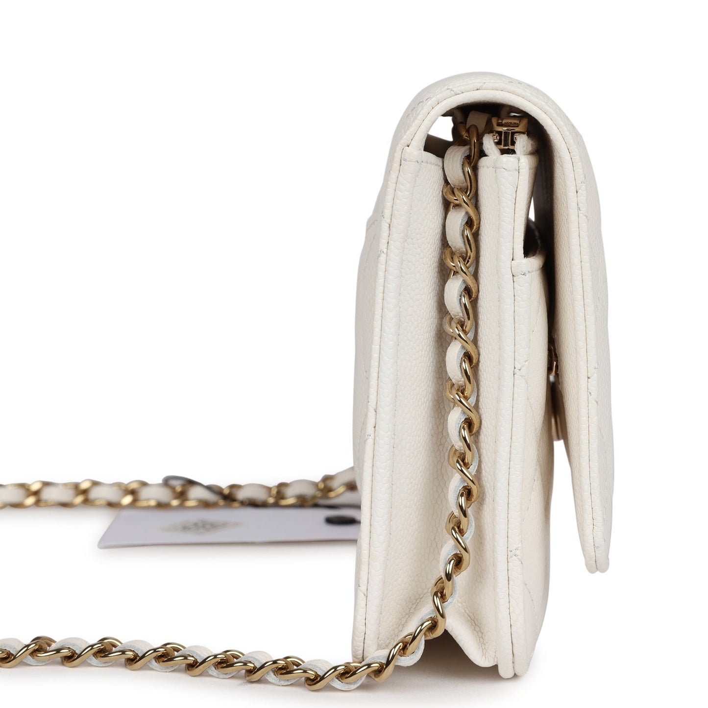 Chanel Wallet On Chain WOC White Caviar Light Gold Hardware Crossbody