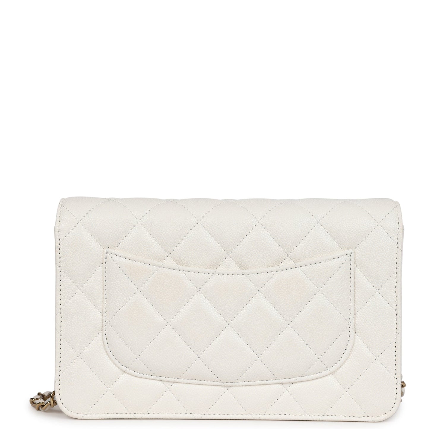 Chanel Wallet On Chain WOC White Caviar Light Gold Hardware Crossbody